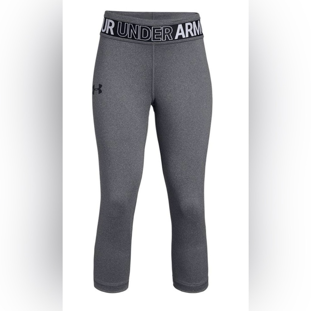 Under Armour Girls Heat Gear Heather Capris, YMD youth medium Grey